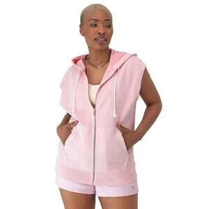 NEW $65 Soft Pink Champion Women's French Terry Sleeveless Hoodie Med